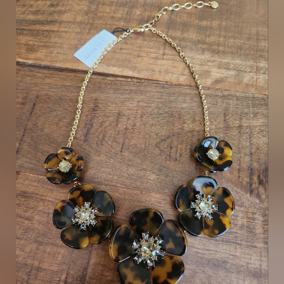 Talbots Tortoiseshell Flower Necklace - Picture 6 of 6